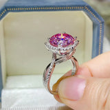5 Carat Moissanite Halo Engagement Ring - Trendsi - Flyclothing LLC