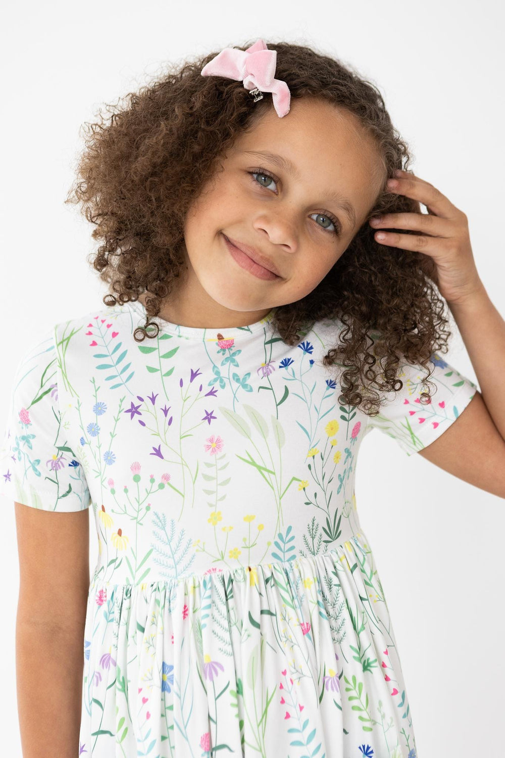 Spring Dandelion Floral S/S Pocket Twirl Dress - Mila & Rose ®