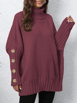 Turtleneck Long Sleeve Sweater - Trendsi - Flyclothing LLC