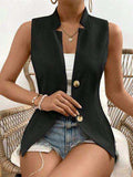 Button Down Vest Coat - Trendsi - Flyclothing LLC