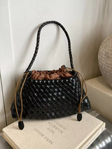 Drawstring Woven Shoulder Bag - Trendsi - Flyclothing LLC