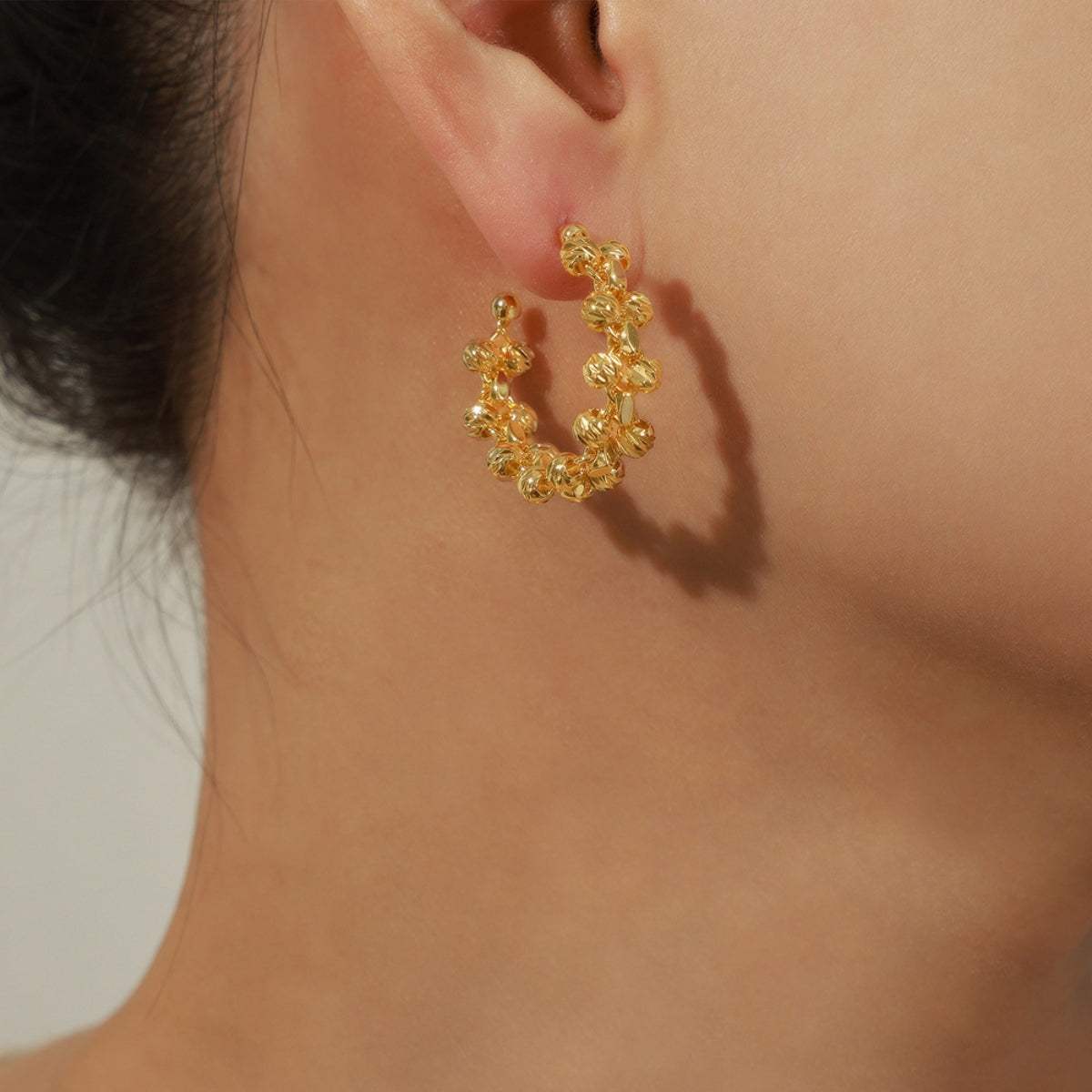 Titanium Steel C-Hoop Earrings - Trendsi - Flyclothing LLC