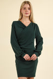 VERY J Ruched Detail Bodycon Mini Dress - Trendsi