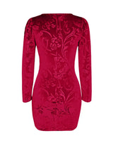 Velvet Floral Bodycon Mini Dress - Trendsi - Flyclothing LLC