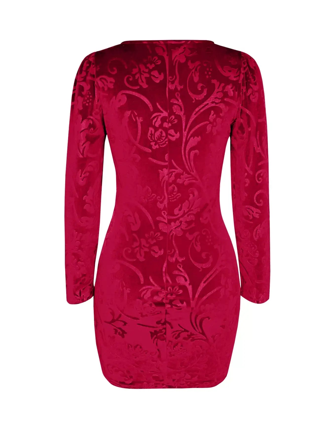 Velvet Floral Bodycon Mini Dress - Trendsi - Flyclothing LLC