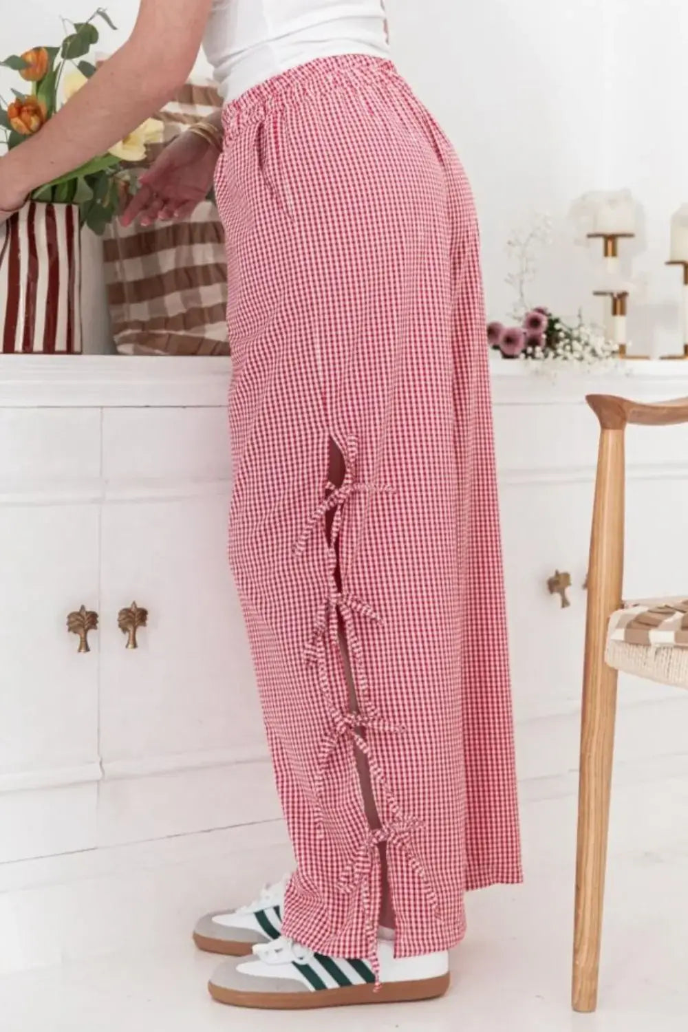 Side Tied Pants with Pockets - Trendsi - Flyclothing LLC