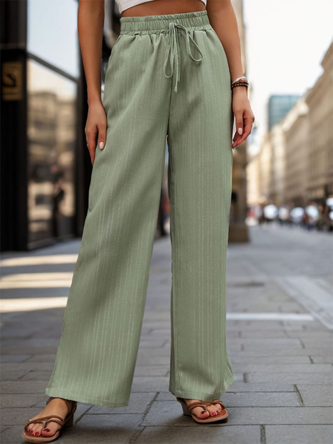 High Waist Wide Leg Pants - Trendsi