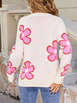 Floral Crew Neck Sweater - Trendsi - Flyclothing LLC