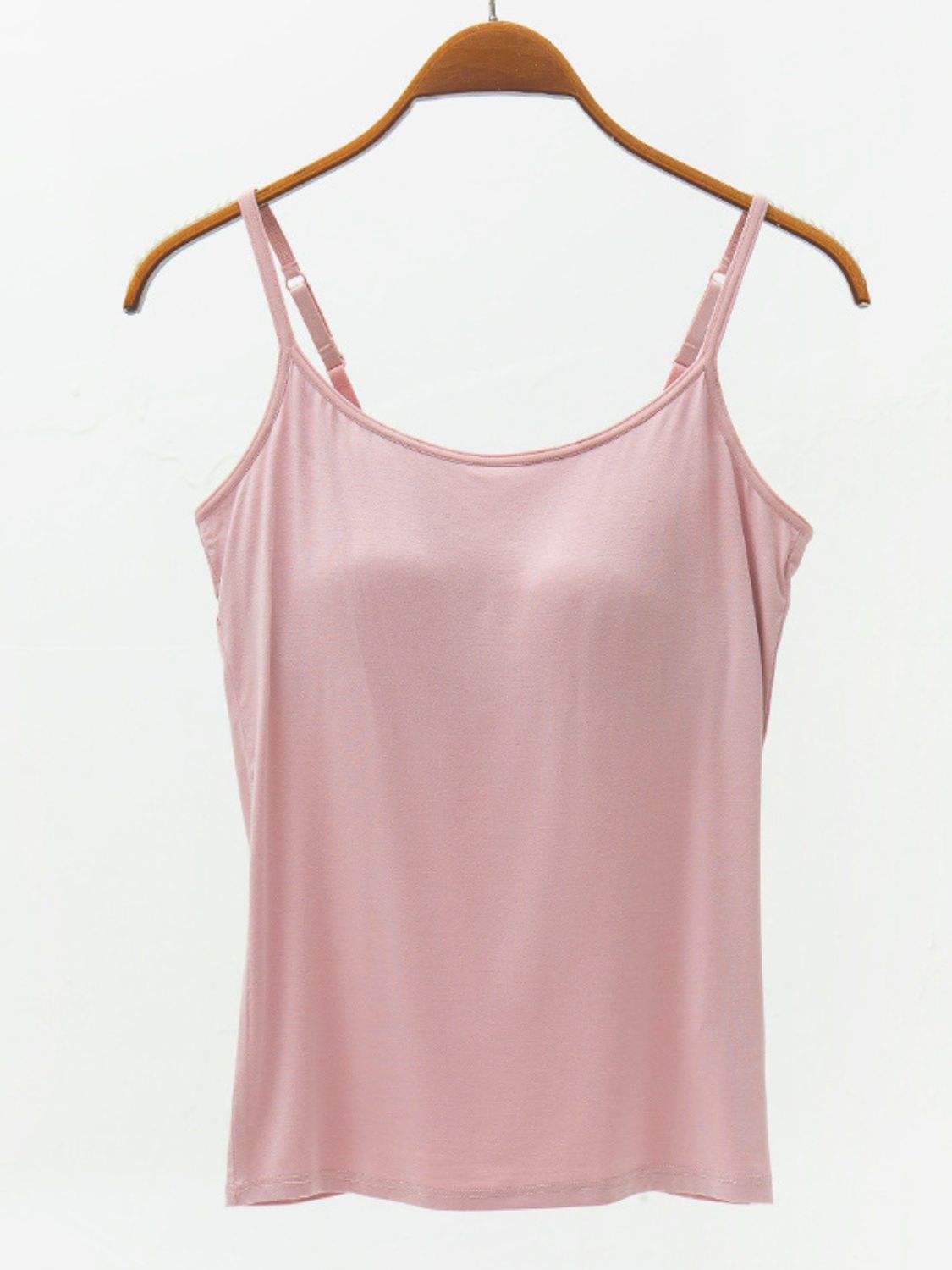 Full Size Adjustable Strap Modal Cami with Bra - Trendsi - Flyclothing LLC