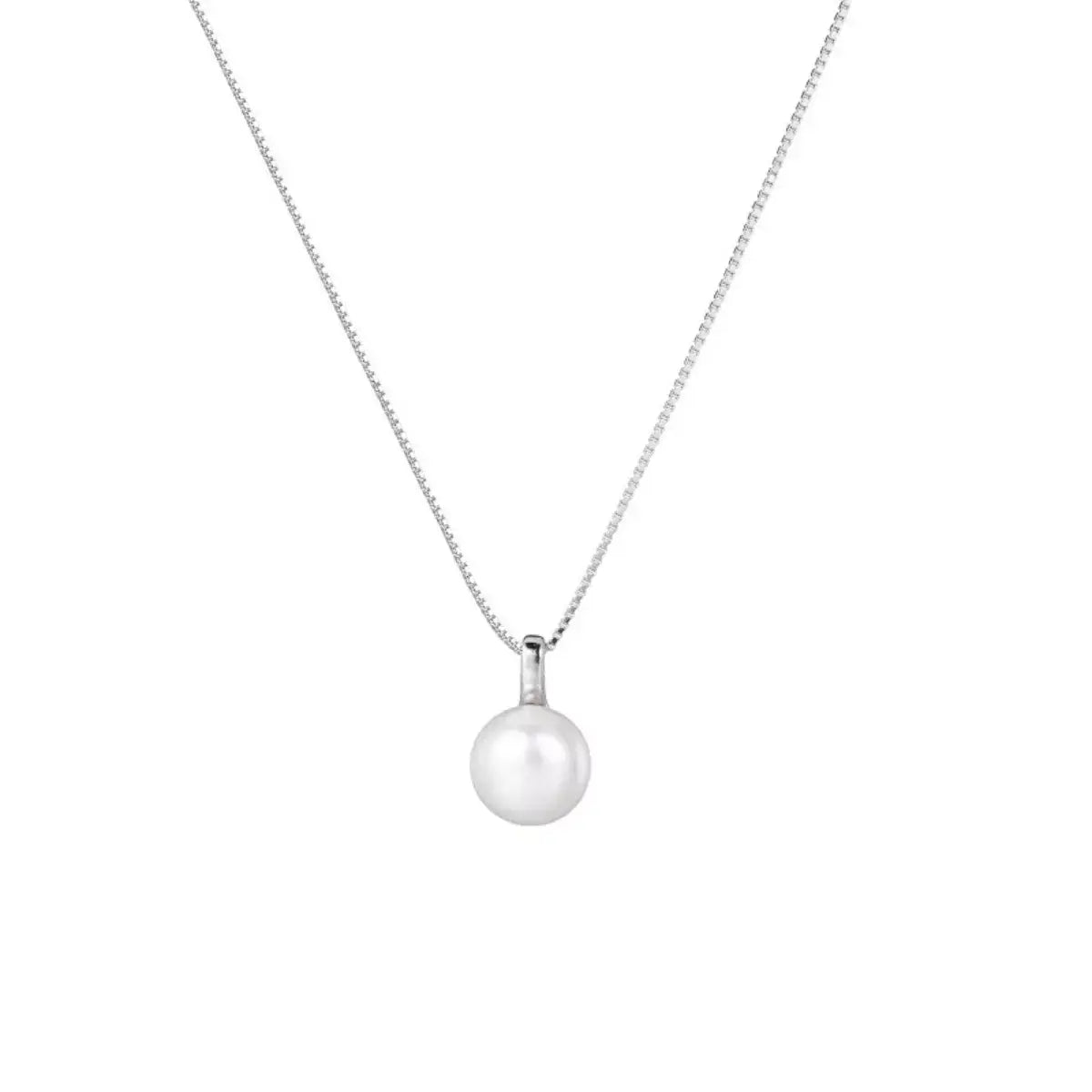 925 Sterling Silver Pearl Necklace - Trendsi - Flyclothing LLC