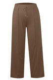 Drawstring Elastic Waist Wide Leg Pants - Trendsi - Flyclothing LLC