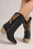 Beast Fashion Butterfly Cut Detail Point Toe Boots - Trendsi
