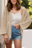 Openwork Open Front Dropped Shoulder Cardigan - Trendsi - Flyclothing LLC