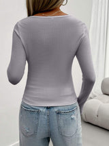 Lace Detail Scoop Neck Long Sleeve T-Shirt - Trendsi - Flyclothing LLC