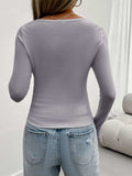 Lace Detail Scoop Neck Long Sleeve T-Shirt - Trendsi - Flyclothing LLC