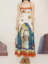 Printed Square Neck Maxi Cami Dress - Trendsi - Flyclothing LLC