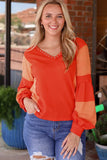 Studded Waffle-Knit V-Neck Long Sleeve Top - Trendsi - Flyclothing LLC