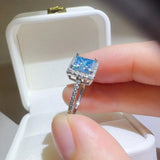 2 Carat Moissanite 925 Sterling Silver Square Shape Ring - Trendsi