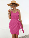 Twisted V-Neck Sleeveless Mini Dress - Trendsi - Flyclothing LLC