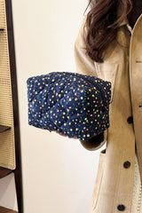 Floral Quilted Clutch with Plaid Lining - Trendsi
