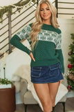 Graphic Round Neck Long Sleeve Sweater - Trendsi - Flyclothing LLC