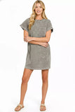 Zenana Halo Washed Premium Cotton T-Shirts Dress - Trendsi - Flyclothing LLC
