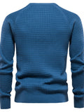 Texture Round Neck Long Sleeve Sweater - Trendsi