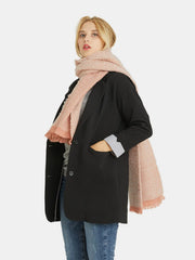 Raw Hem Heathered Polyester Scarf - Trendsi