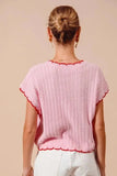 SO ME Textured Light Weight Sweater Dolman Top - Trendsi