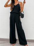 Spaghetti Strap Cami and Wide Leg Pants Set - Trendsi