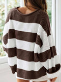 Round Neck Long Sleeve Sweater - Trendsi - Flyclothing LLC