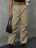 Pocketed Elastic Waist Pants - Trendsi