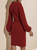 Surplice Long Sleeve Mini Dress - Trendsi - Flyclothing LLC