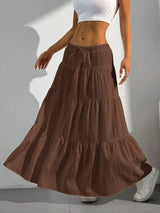 Flowy Tiered Maxi Skirt - Trendsi - Flyclothing LLC