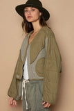 POL Quilted Knit Viding Detail Knit Patch Jacket - Trendsi