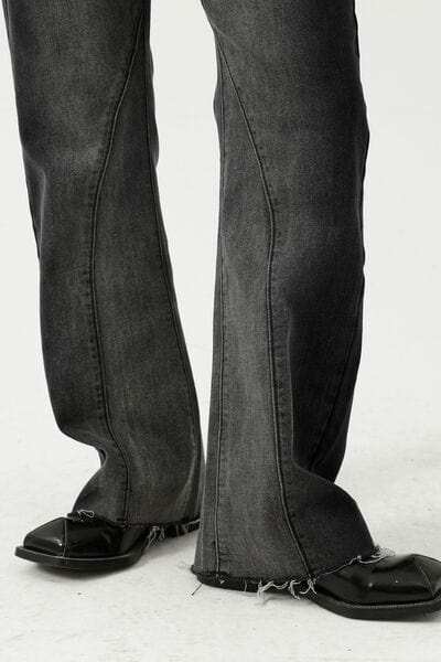 Frayed Hem Jeans with Pockets - Trendsi - Flyclothing LLC