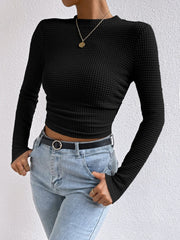 Round Neck Long Sleeve T-Shirt - Trendsi