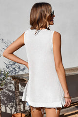 Waffle-Knit Wide Strap Tank - Trendsi - Flyclothing LLC