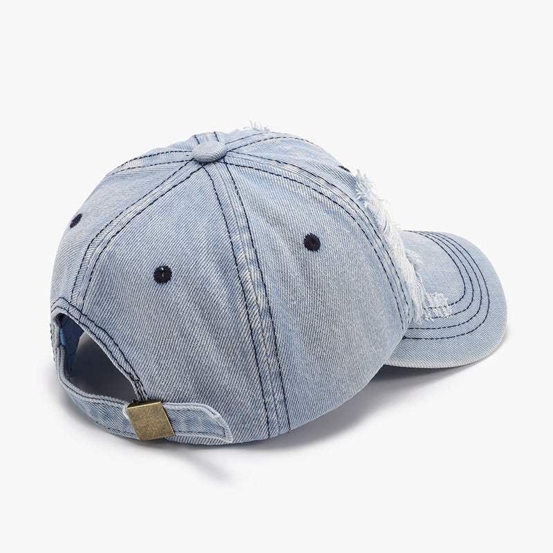 Distressed Cotton Baseball Cap - Trendsi - Flyclothing LLC