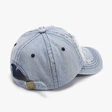 Distressed Cotton Baseball Cap - Trendsi