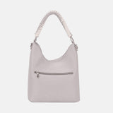 David Jones Woven Handle PU Leather Handbag - Trendsi - Flyclothing LLC