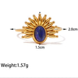 18K Gold-Plated Natural Stone Ring - Trendsi - Flyclothing LLC