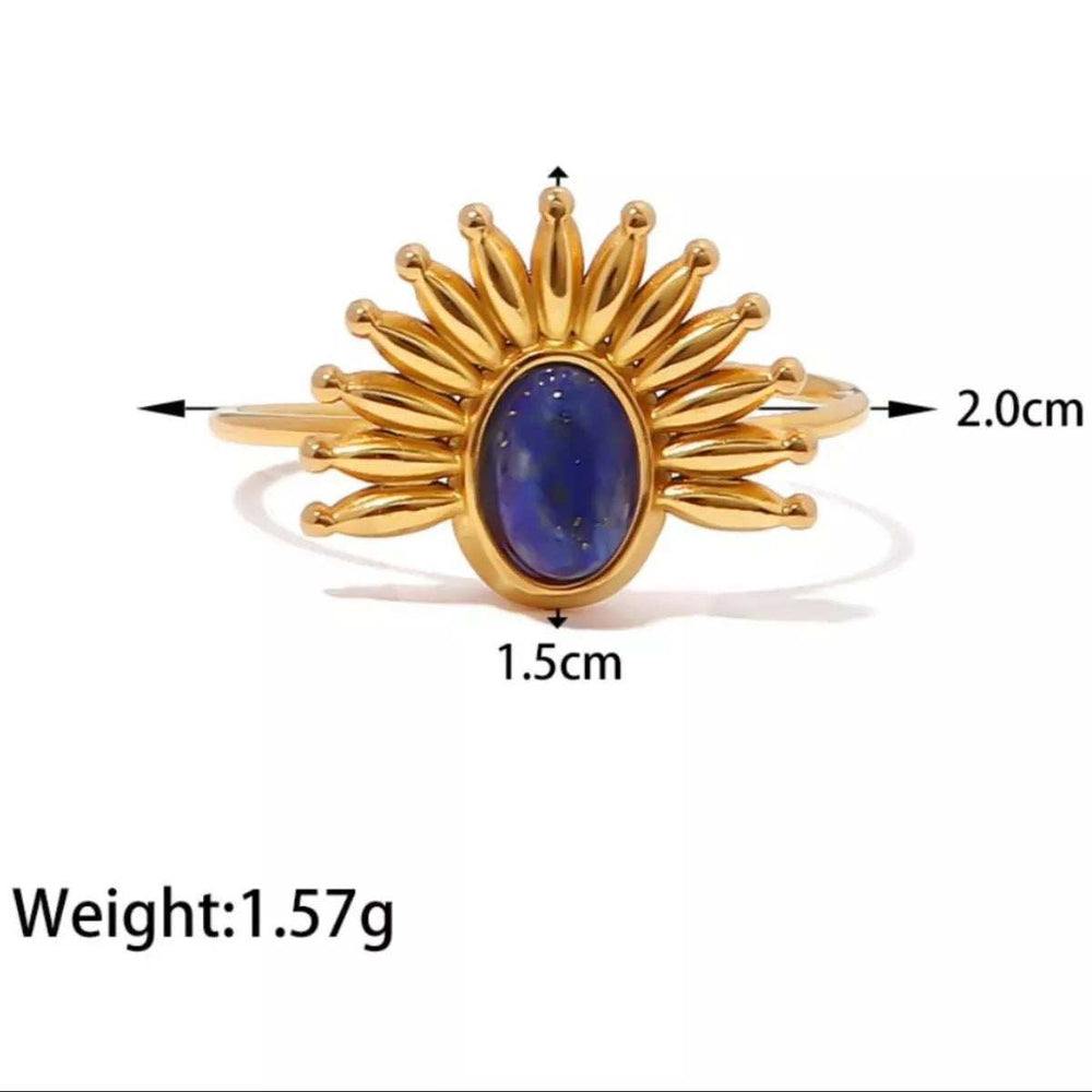 18K Gold-Plated Natural Stone Ring - Trendsi - Flyclothing LLC