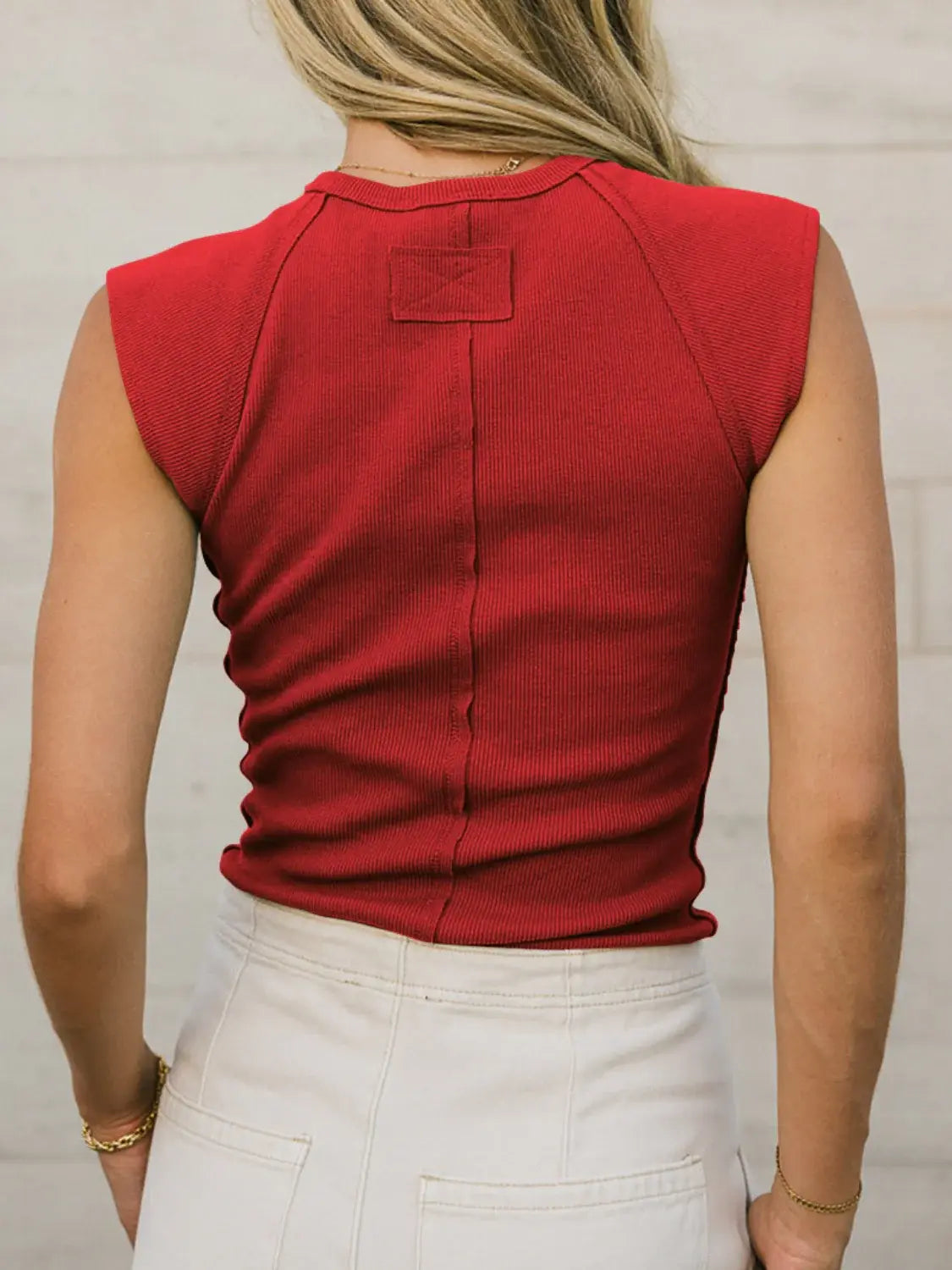 Ribbed Round Neck Slim Tank - Trendsi - Flyclothing LLC