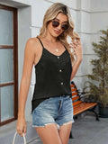 Decorative Button V-Neck Cami - Trendsi - Flyclothing LLC