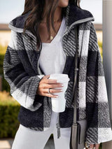 Full Size Plaid Zip Up Long Sleeve Jacket - Trendsi - Flyclothing LLC