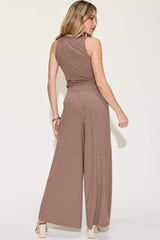 Basic Bae Full Size Ribbed Tank and Wide Leg Pants Set - Trendsi - Flyclothing LLC