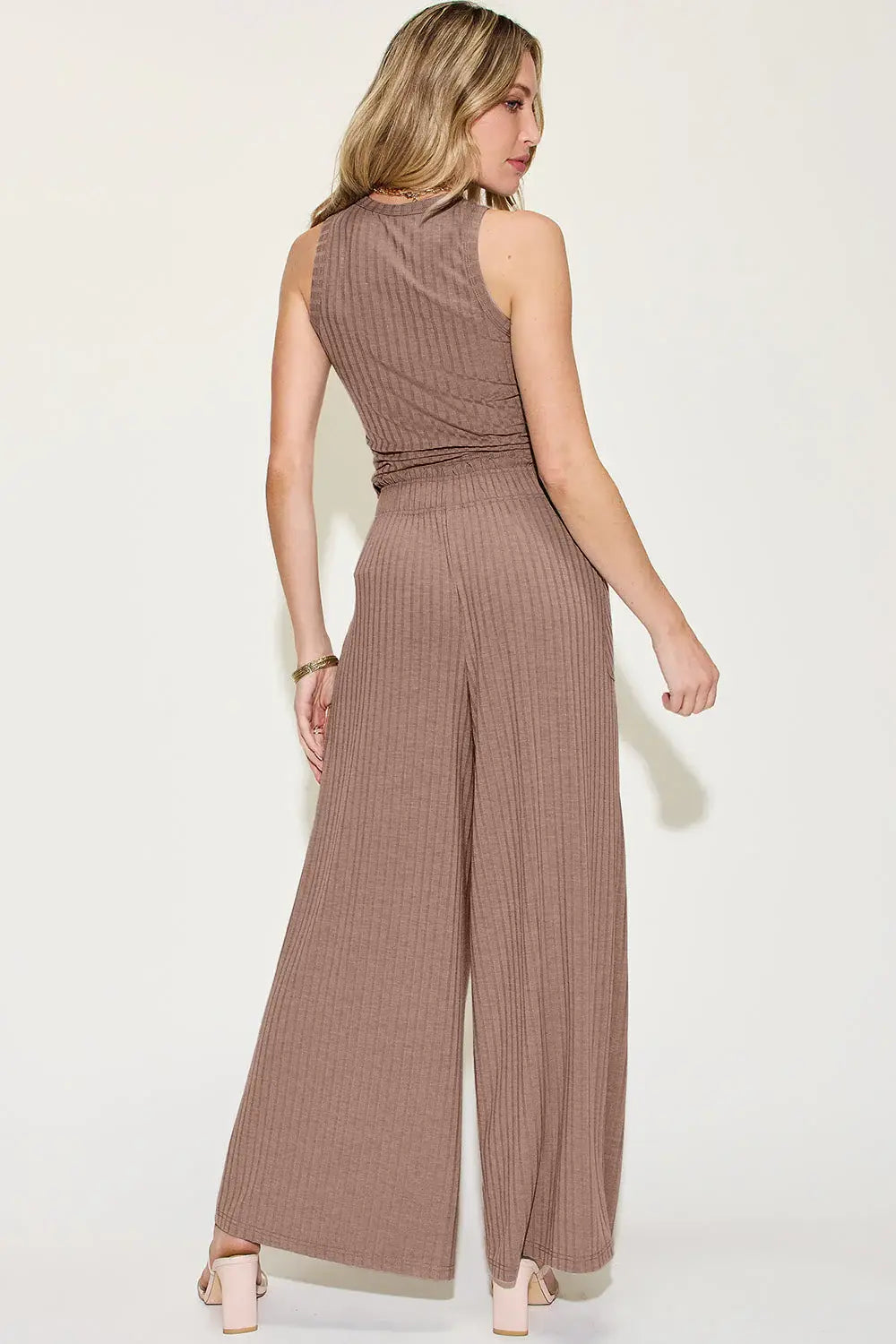 Basic Bae Full Size Ribbed Tank and Wide Leg Pants Set - ShopBasicbae - Flyclothing LLC