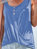 Full Size Decorative Button Round Neck Tank Plus Size - Trendsi - Flyclothing LLC