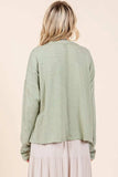Mittoshop Mineral Wash Star Patch Long Sleeve T-Shirt - Trendsi - Flyclothing LLC